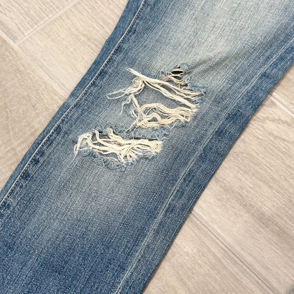 Lucky Brand Sienna Cigarette Ankle Cropped Boyfriend Distressed Jeans Size 24 - Picture 7 of 12